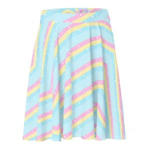 Teatime Fantasy Blue Rainbow Skater Skirt