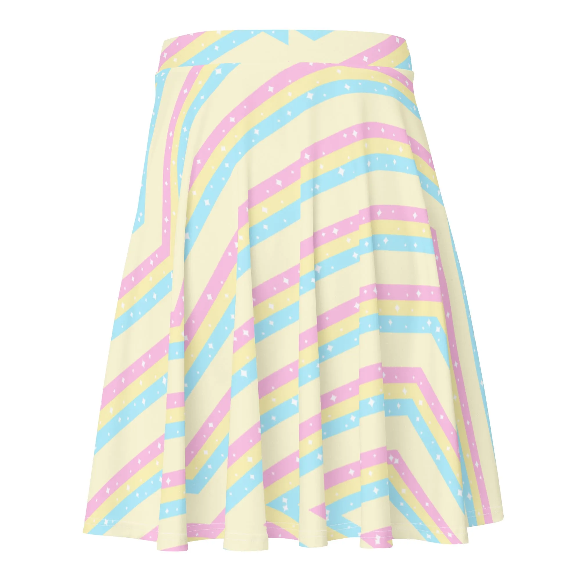 Teatime Fantasy Yellow Rainbow Skater Skirt