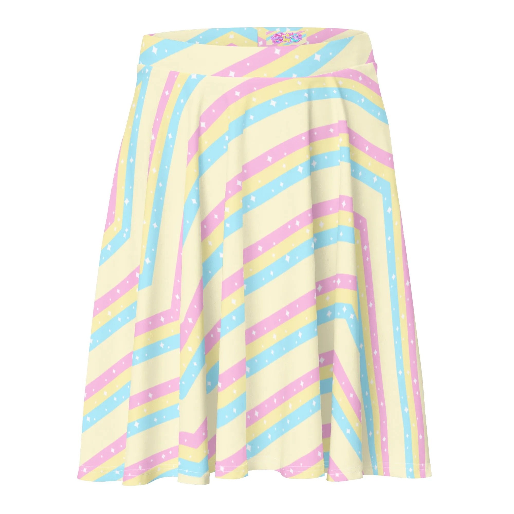 Teatime Fantasy Yellow Rainbow Skater Skirt