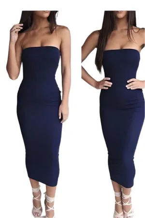 TEEK - Straight Tube Long Bodycon Dress