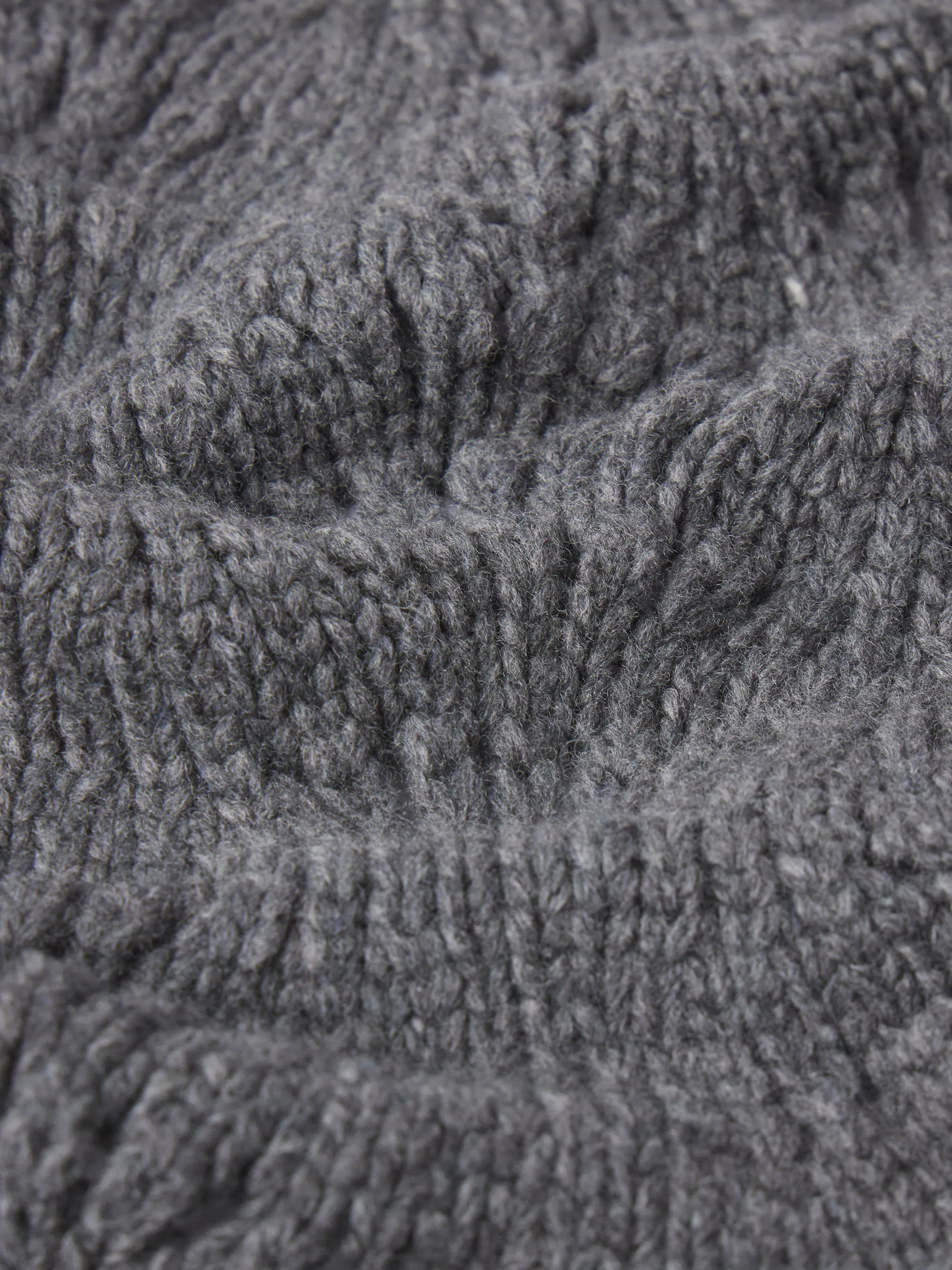 Textured Stitch Cardigan -- Dark Gris Heather