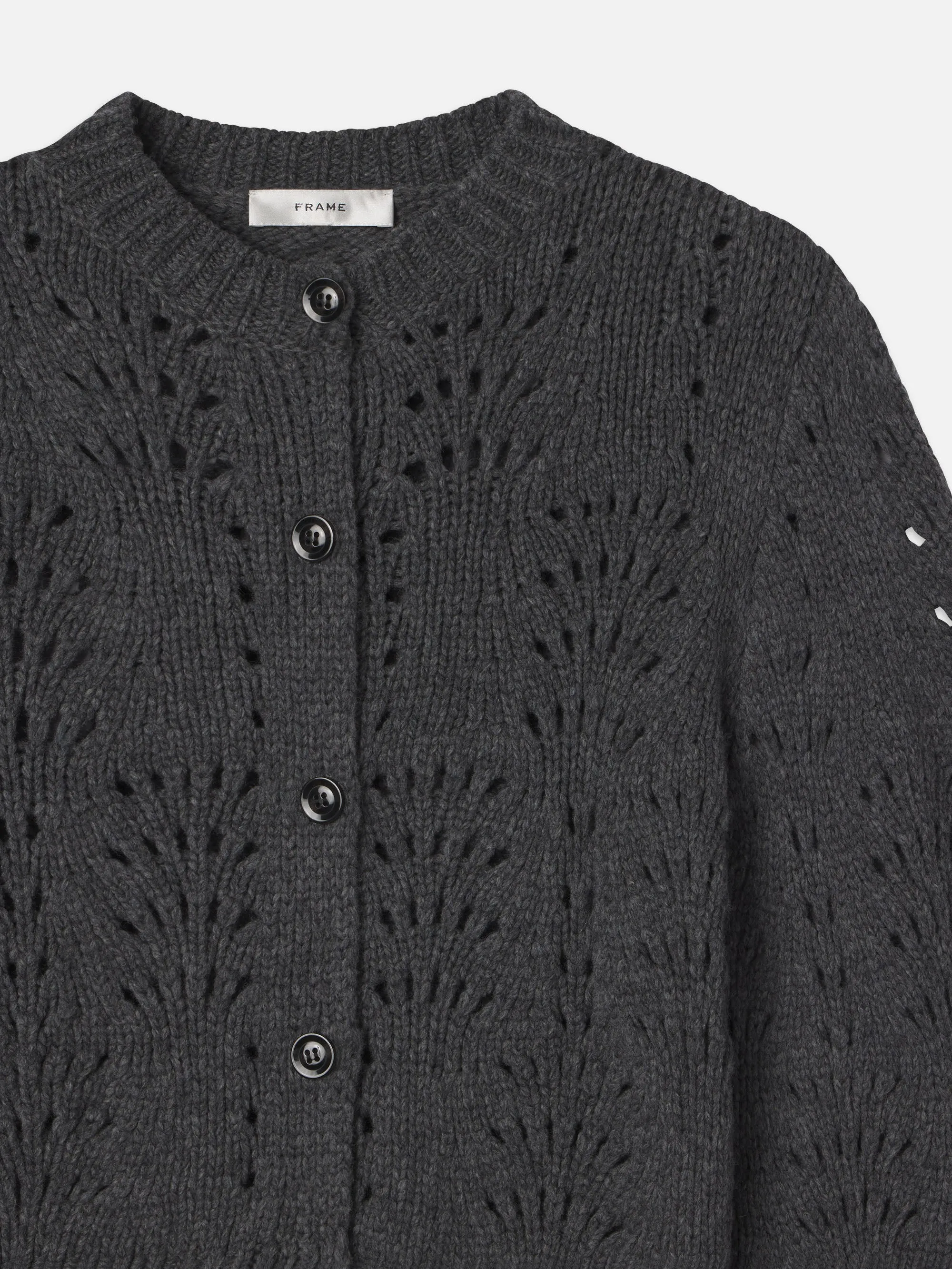 Textured Stitch Cardigan -- Dark Gris Heather