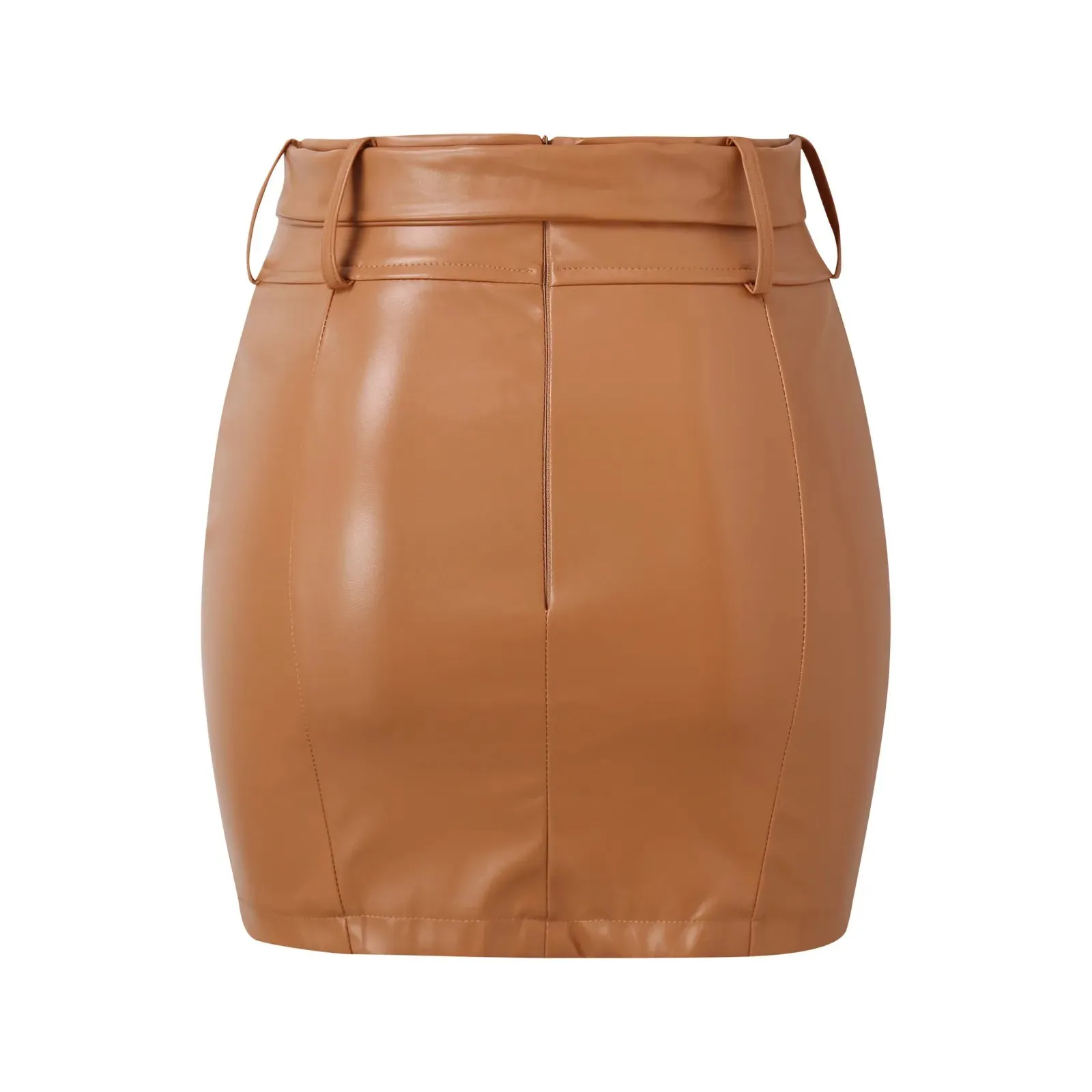 Uniwim Women Leather Skirts High Waist Mini Skirt A Line Pu Zipper Mini Skirt Streetwear Solid Color Women's Skirts Bodycon Dress Mujer