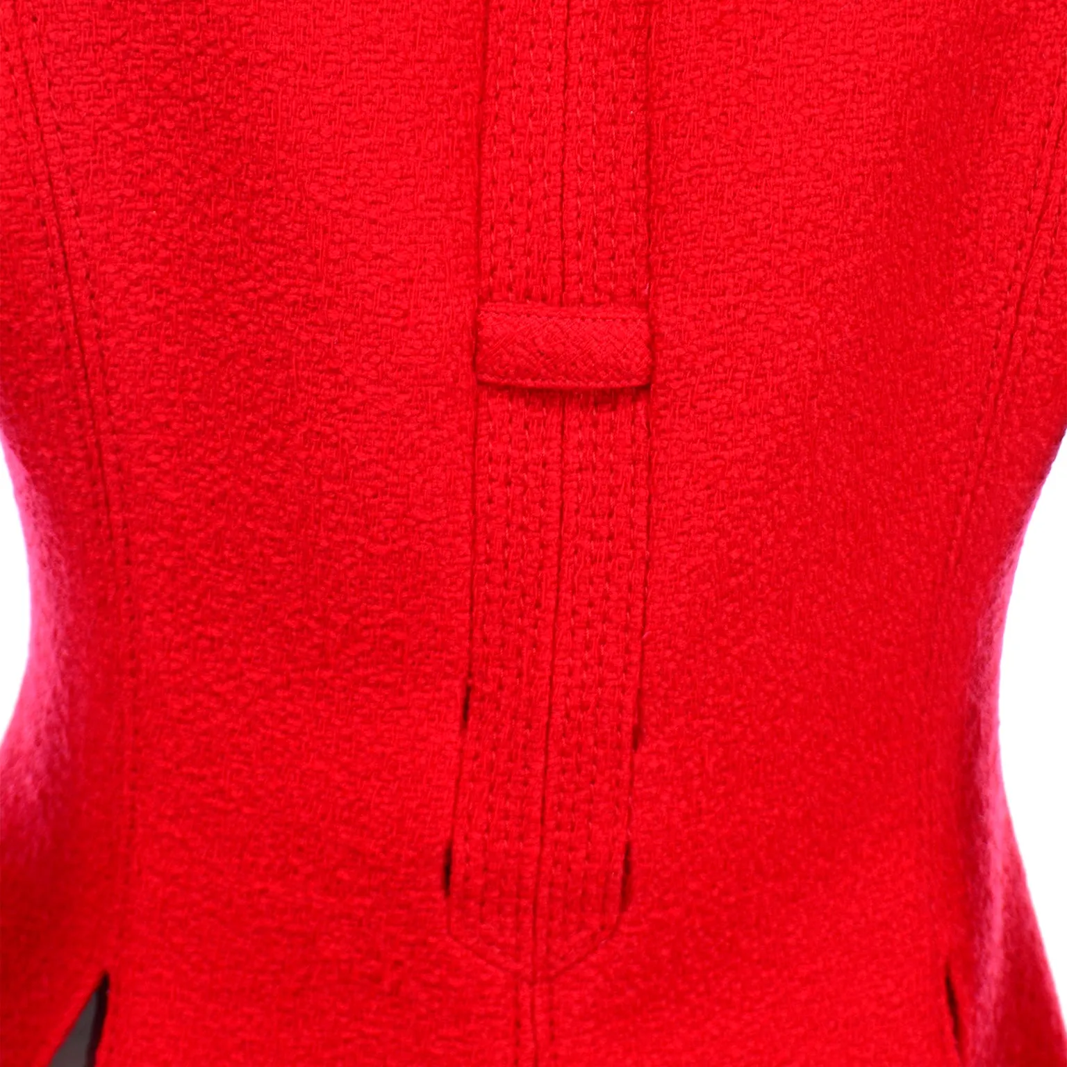 Valentino Red Boucle Wool Short Blazer Jacket