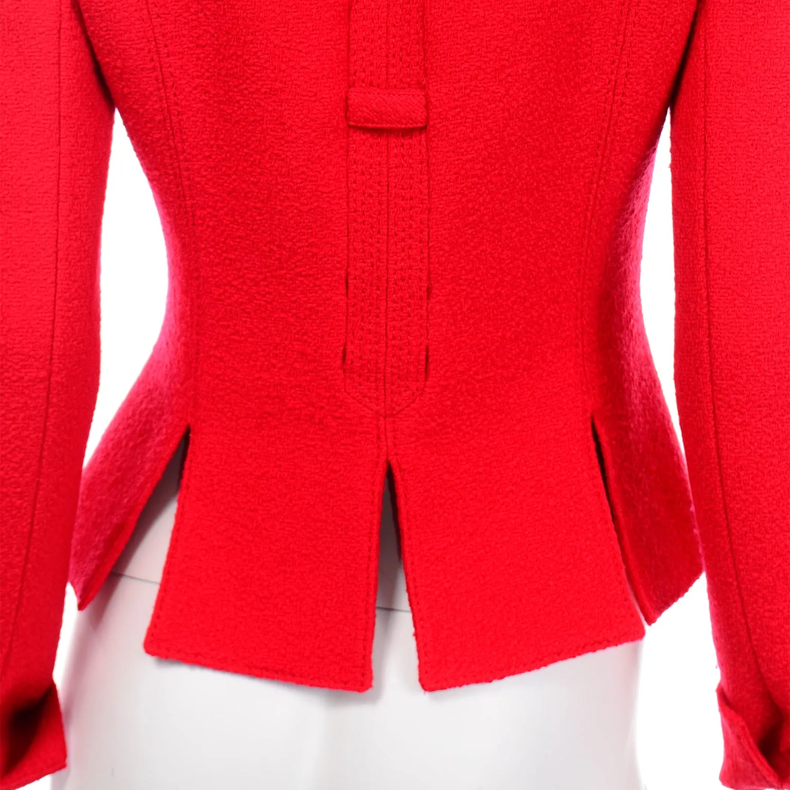 Valentino Red Boucle Wool Short Blazer Jacket