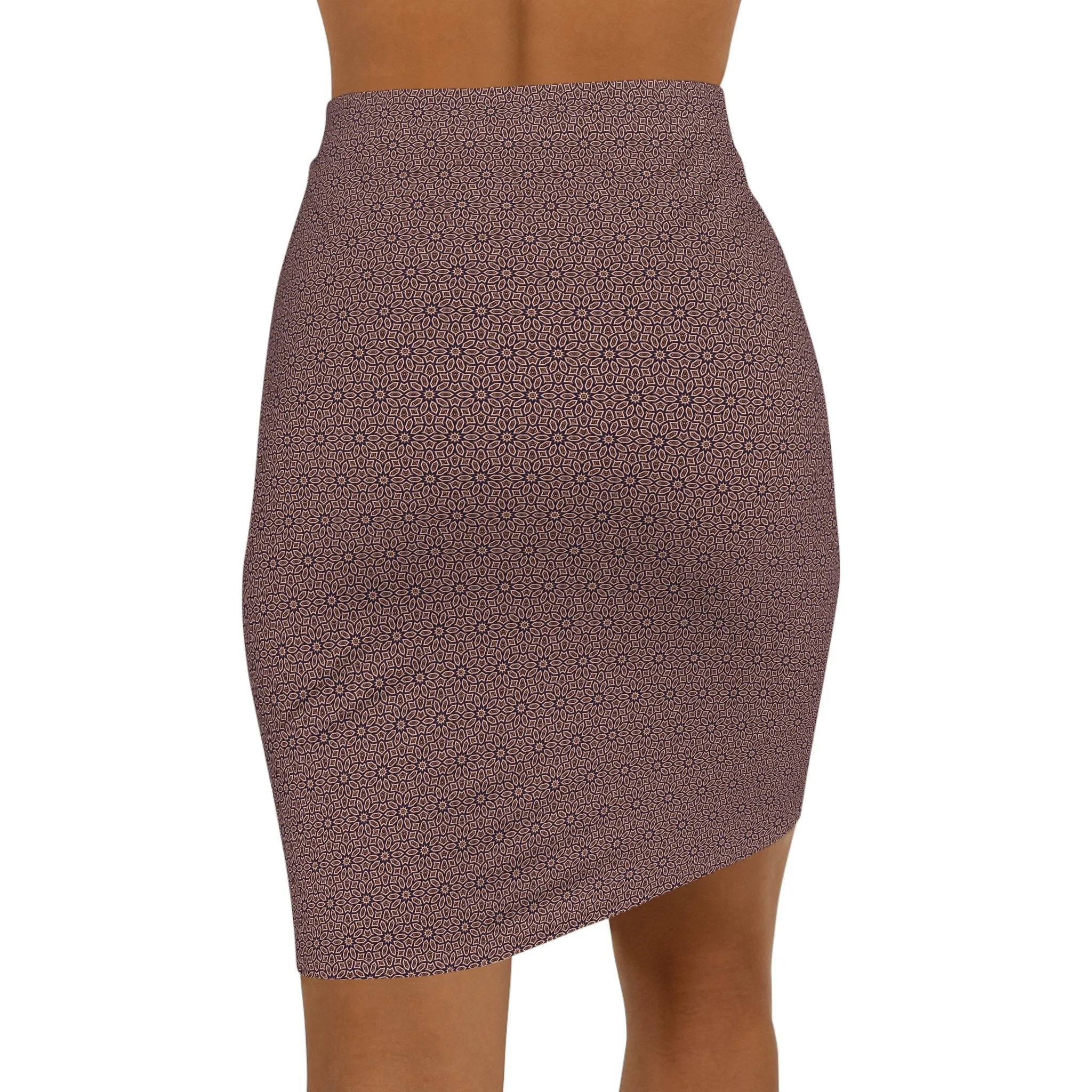 Women's Mid-Waist AOP Pencil Skirt (E-CLPS)