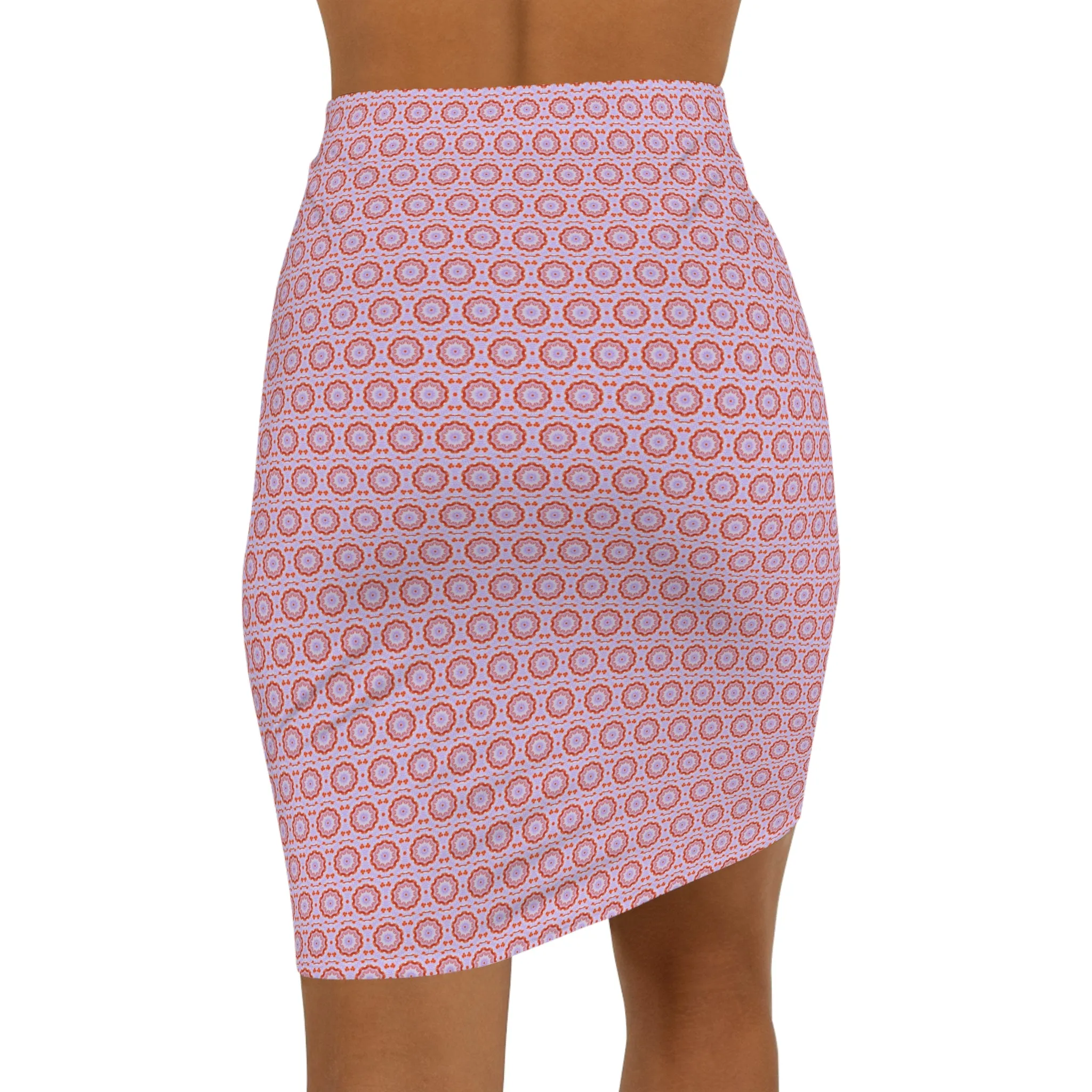 Women's Mid-Waist AOP Pencil Skirt (NEBU)